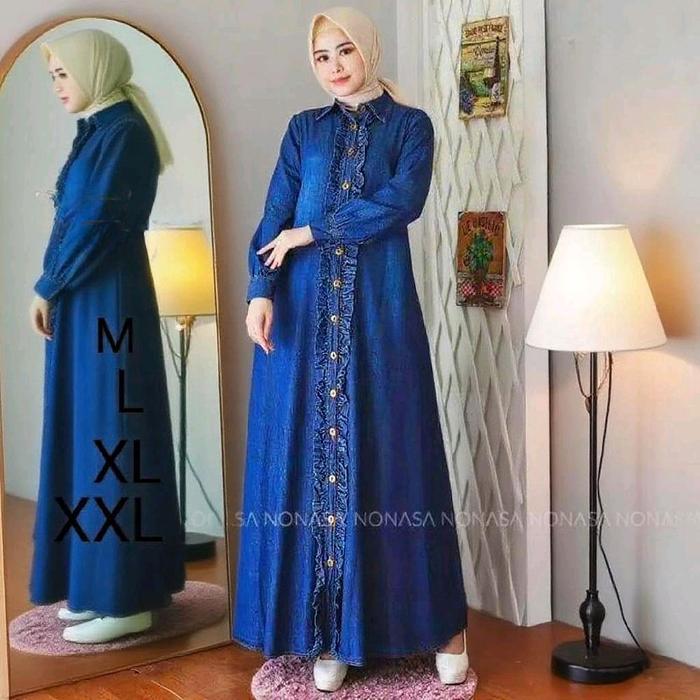 SA NONASA Dress Panjang Wanita Model ML XL XXL Baju Muslimah Trendy & Nyaman