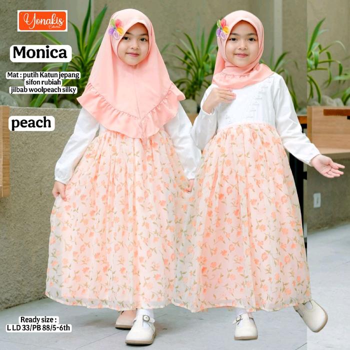SISOL - MONICA SET MAXY DRESS KIDS SYARI - Baju Gamis Anak Katun Jepang Ori Premium mix Sifon Rubiah