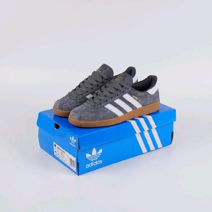 Sepatu Adidas Munchen Grey White Gum
