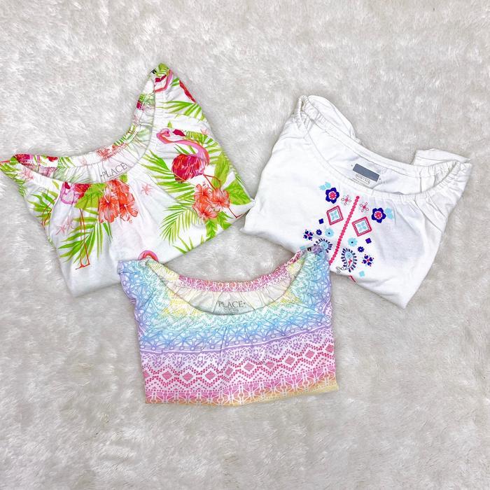 ( Sabrina Crop Place ) Atasan anak cewek crop sabrina