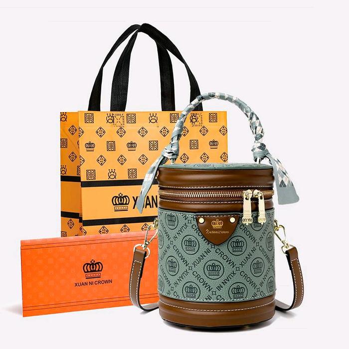 Taskoe - DT616 Tas Sling Bag Tabung Xuan Ni Crown Paper Bag + Sertifikat Slingbag Tabung Wanita Hand