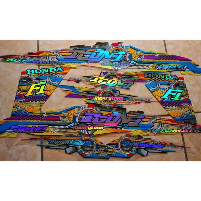 STRIPING TRANSPARAN HOLOGRAM BEAT FI 2013-2014-2015 CUSTOM [NTS]