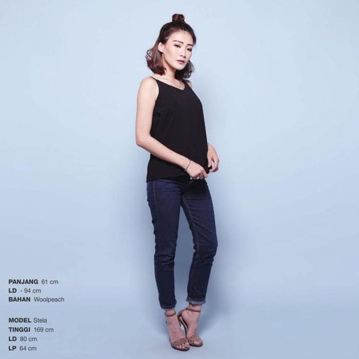 Ready Blouse Wanita Surabaya Tank Top Basic Camisole Black