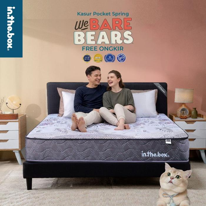 NEW PRODUK Kasur Anak Springbed INTHEBOX "We Bare Bear" - FREE Bantal | Ukuran 90x200, 100x200, 120x