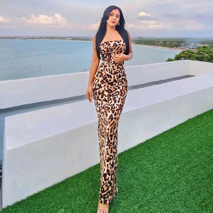 (BEACHWEAR BALI ) Leopard Dress/ Resort Dress /cocktail dress / Dress wanita / Bodycon dress /summer