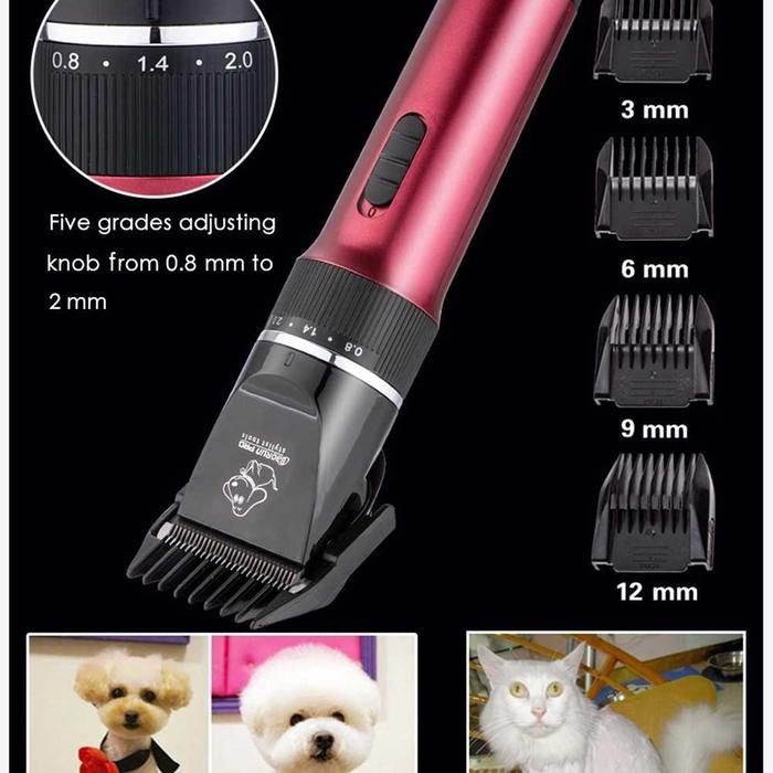 Alat Cukur Bulu Hewan Anjing Kucing Domba 8200RPM 2000mAh 240V - Red