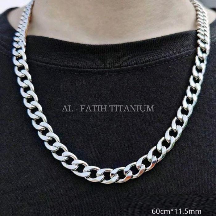 KALUNG RANTAI TITANIUM PRIA DAN WANITA / KALUNG TITANIUM 12 MM / KALUNG RANTAI JARANG