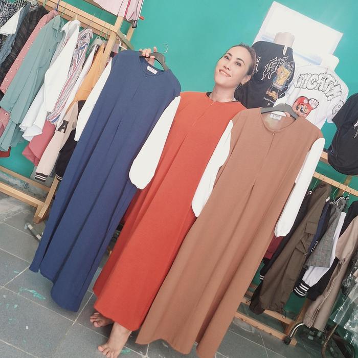 Gamis Midi two tone Katun