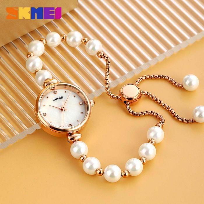 Gelang Jam Tangan Batu Mutiara Asli Model Serut Original SKMEI 1983