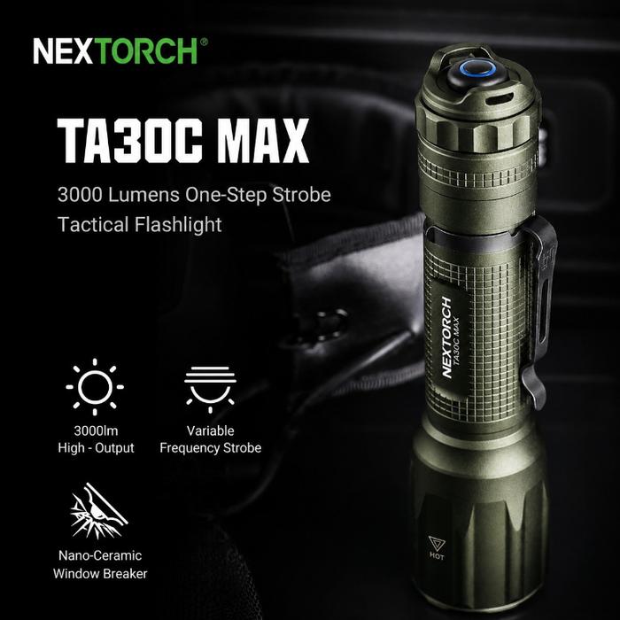 NEXTORCH Senter LED CREE XHP50D-HI Tactical IPX8 3000 Lumens - TA30C MAX