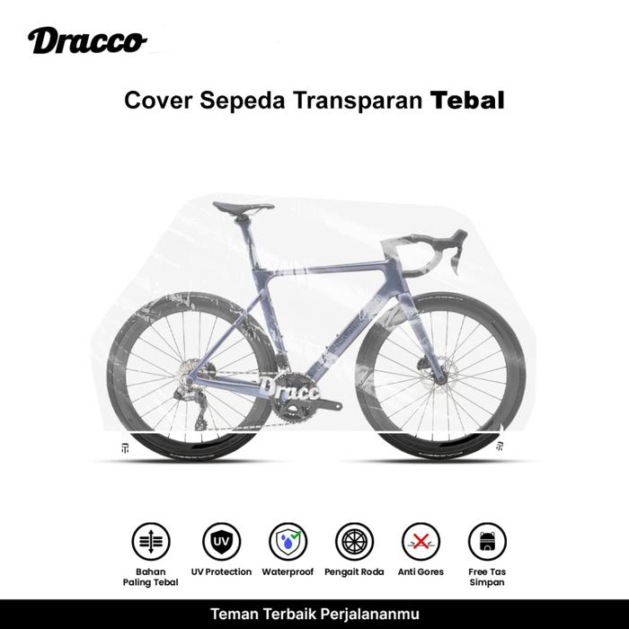 Cover Sepeda Polygon Tebal Premium DRACCO Waterproof Anti Gores UV Protection + Pengait & Tas Simpan