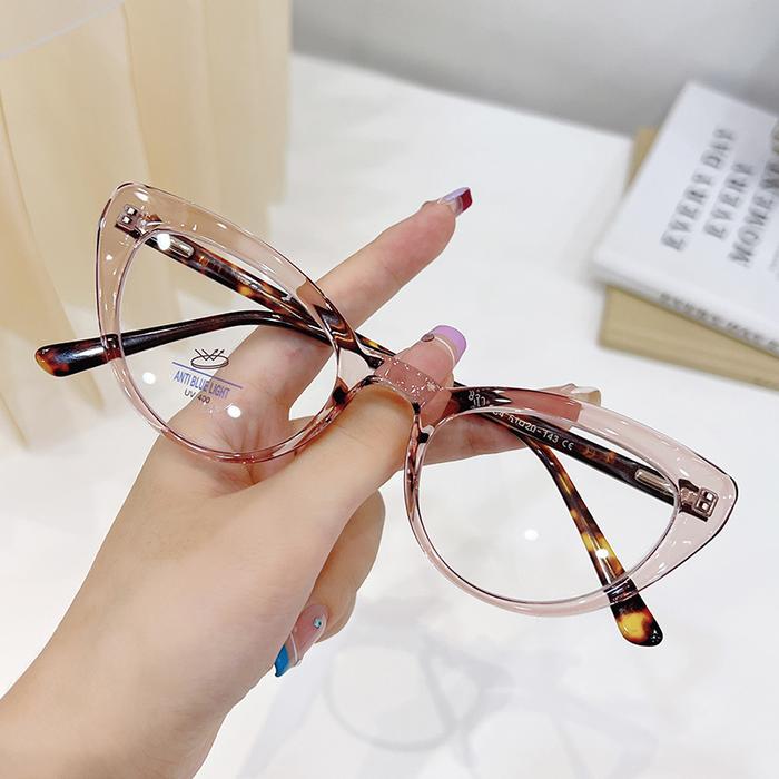 Raziq Raksi Fasion Kacamata Frame Cat Eye MAURA Lensa Photocromic Blueray Minus Anti Radiasi Unisex 