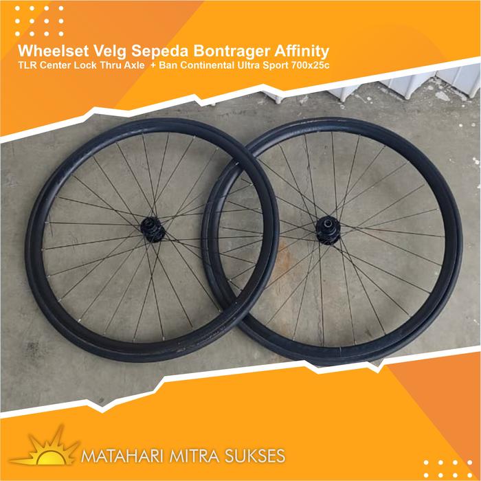 Wheelset Velg Sepeda Bontrager Affinity TLR Center Lock Thru Axle + Ban Continental Ultra Sport 700