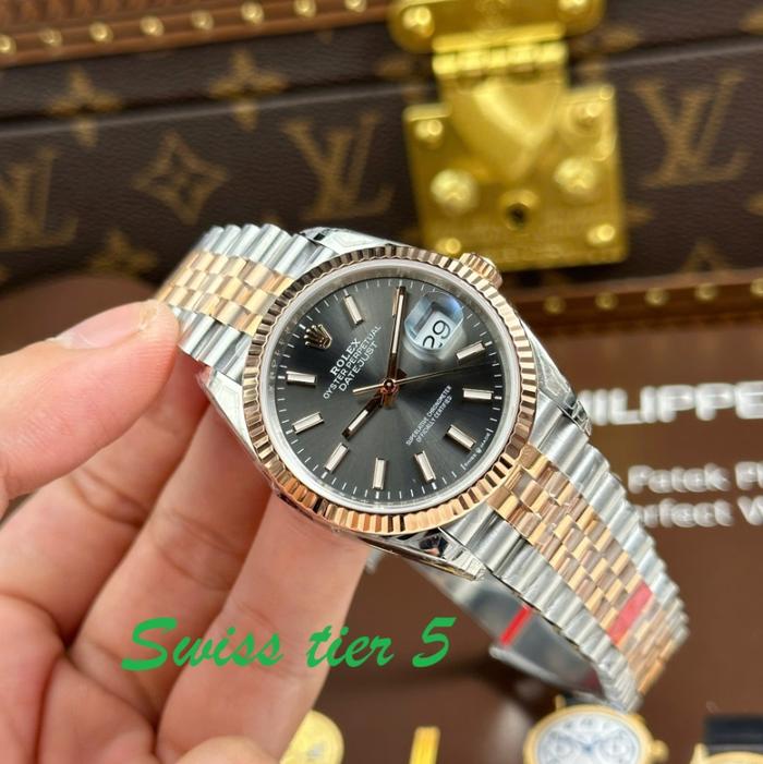 Jam tanganRolex DateJust Watches Gray Dial Automatic Movement VS Factory 36mm