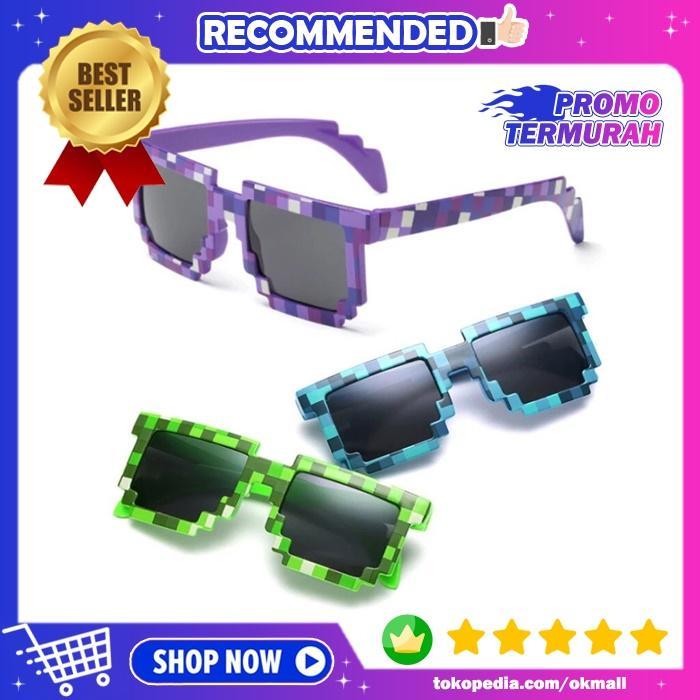 Kacamata Pixel Frost Diamond Minecraft Kaca Mata Mozaik Glasses Anak