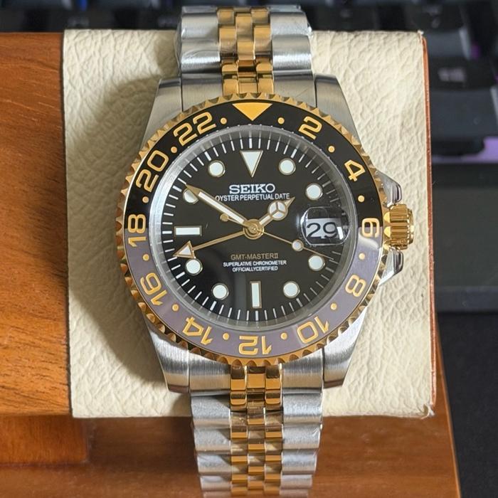 Seiko Guinness Two Tone NH34 GMT Master ii Automatic True GMT