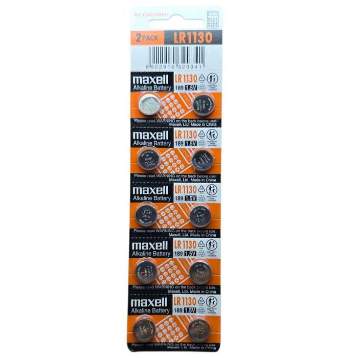 ( 1 LEMBAR ) Batre baterai  original LR1130 MAXELL 1130 Terlaris