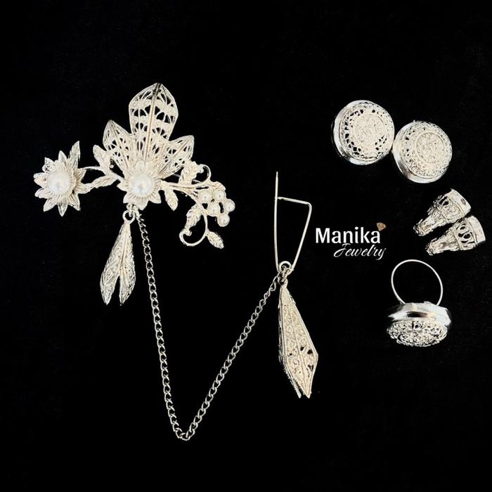 Set Kancing Ratu Cempaka Silver
