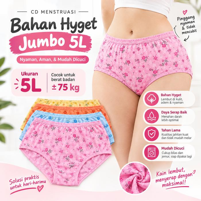 CD Wanita 12 Pcs Celana Dalam Hyget Anti Gesek + Motif Bunga Viral untuk Aktivitas Sehari-hari! Lemb