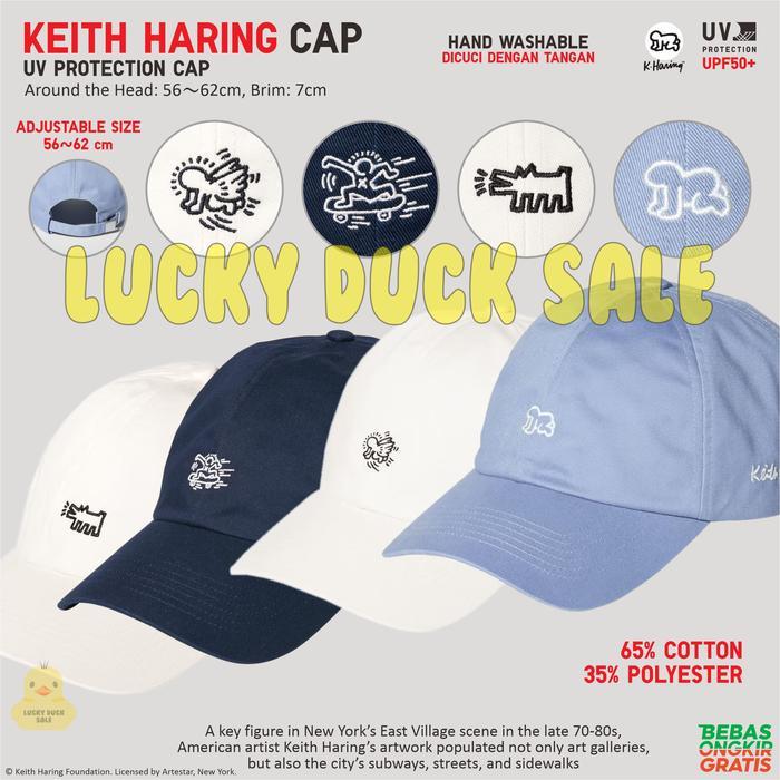 Topi UNIQLO Keith Haring UV Protection Cap Topi Pop Art Radiant Baby Iconic