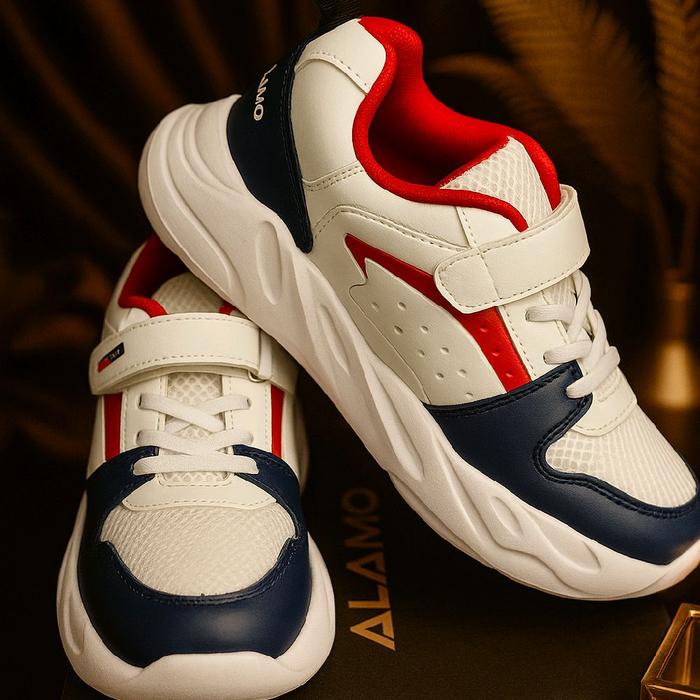 ALAMO LOURIS JR - Sepatu Anak - White/Navy/Red, Black/Black, White/Black/Coffee, Black/White - Ukura