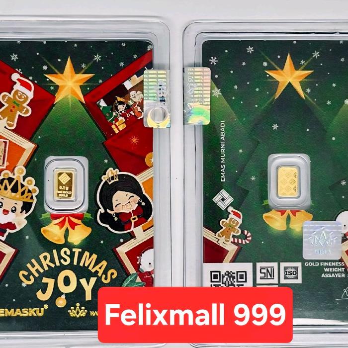 LOGAM MULIA HRTA EMASKU HARTADINATA 0.1 GRAM GR CHRISTMAS JOY NATAL