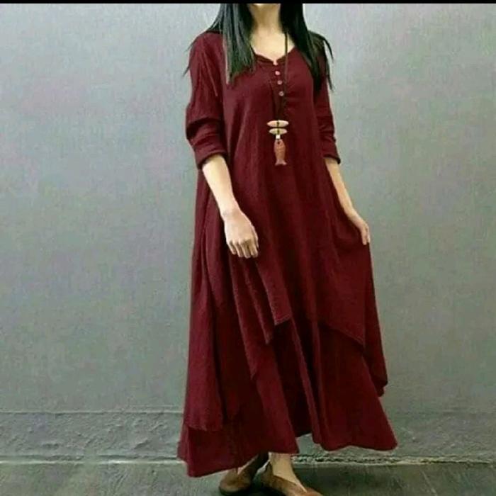 Olivia long dress cantik olivia long dress crinkle