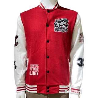 CARLOS MORENO SWEATER  JVE Casual Motif Panjang Varsity Outer Pria Navy Dark Brown RED  GREEN & BLAC