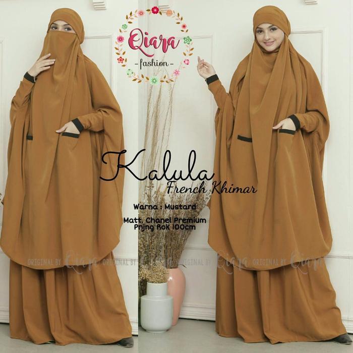 kalula french khimar stelan syari terkini ori qiara