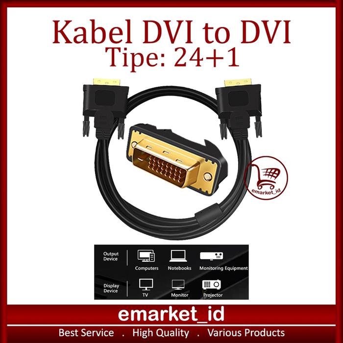 Kabel DVI to DVI 24+1 / Dual Male Jaring DVI-D