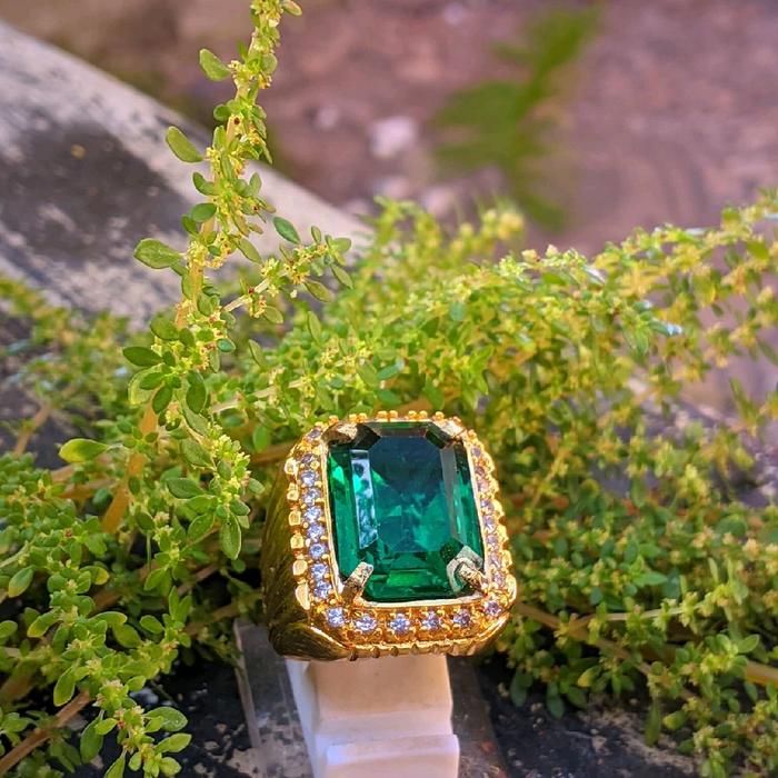 cincin permata Aquamarine