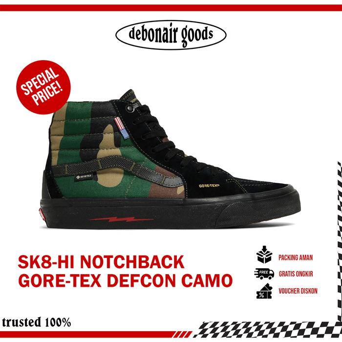 VANS SK8-HI NOTCHBACK GORE-TEX DEFCON BLACK WOODLAND CAMO ORIGINAL