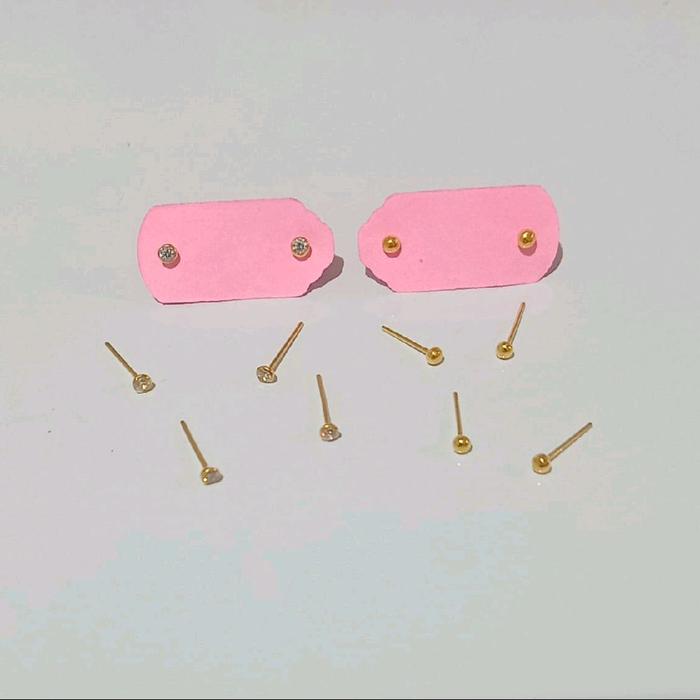 Anting Emas Tindik Hidung Mata & Polos (Emas Muda 6k)