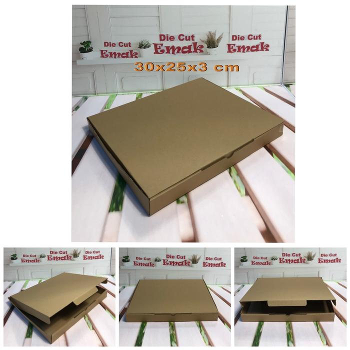 kardus uk 30x25x3.cm kotak box karton Die Cut bisa untuk packing baju kemeja