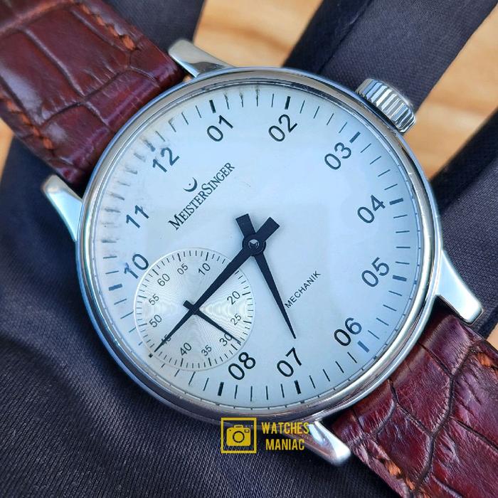 Jam Tangan Super Rare Original MeisterSinger Scrpto Sub Second Big Face Swiss Made Fullset Box