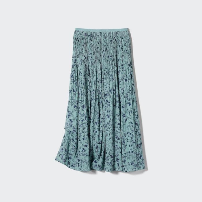 Salerok Pleated Plisket Skirt Wanita Sifon Uniqlo