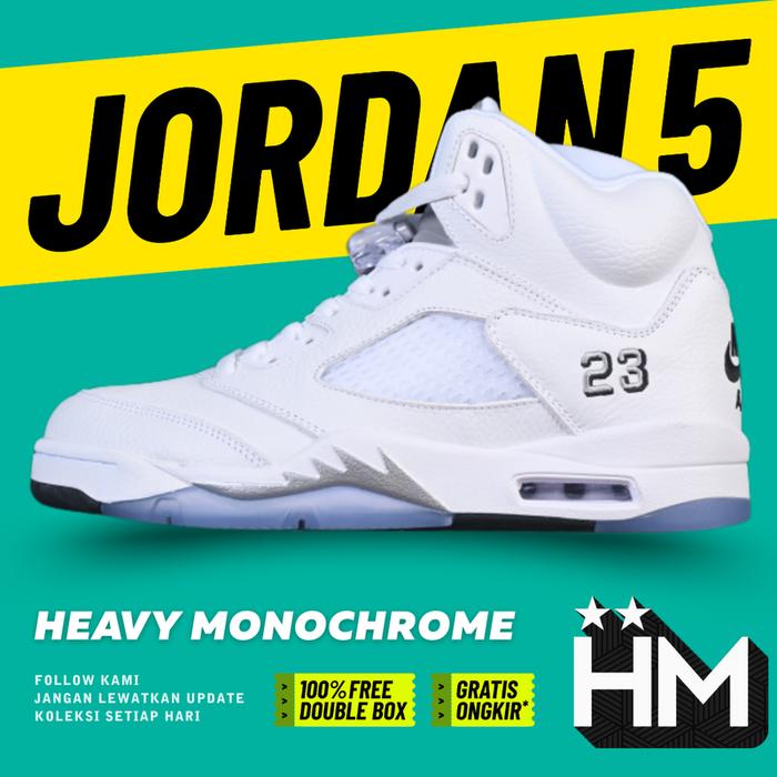 Jordan 5 Retro White Metallic Sneaker HQ7978-103 (Size 40-48.5)