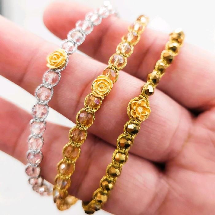 Gelang Tali Bali Ikatan Cinta Tali Kuning + Charm Emas Taiwan