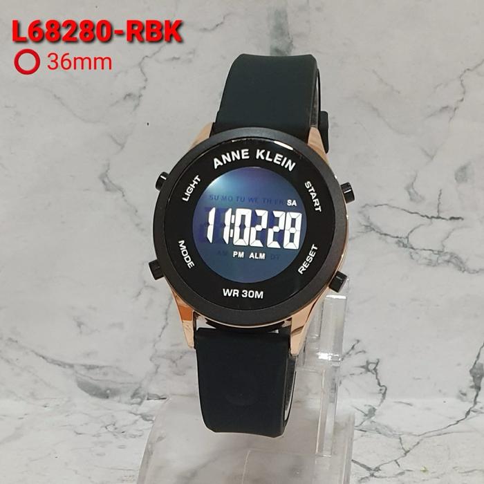 JAM TANGAN WANITA ORIGINAL ANNE KLEIN DIGITAL DIAMETER 36MM TALI RUBBER