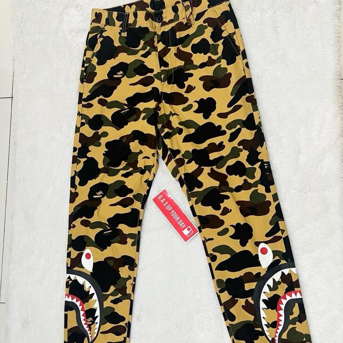 ⁠Bape Camo Yellow Joger • Bape Shark