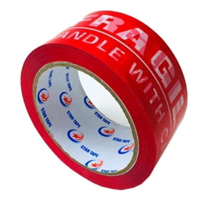 { OMG } Tape Perekat FRAGILE / Lakban FRAGILE 72yard x 45mm Lakban Star Tape / Lakban FRAGILE Star T