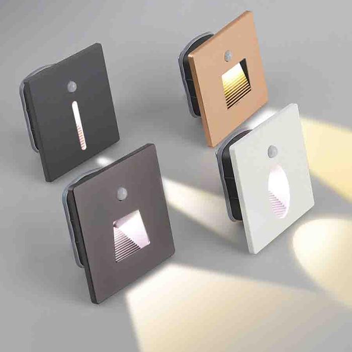 3W Waterproof Led Wall Corner Lamp Outdoor PIR Motion Sensor Step