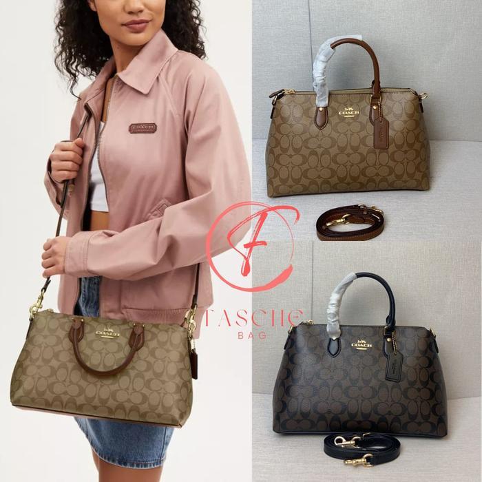 Tas Wanita Tas Selempang Shoulder Bag Georgia Satchel In Signature Canvas CR157