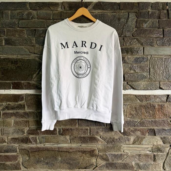 Mardi Mercredi • University Crewneck Sweater Boxy Fit to XL (63x62cm) Luxury Streetwear Preloved Use