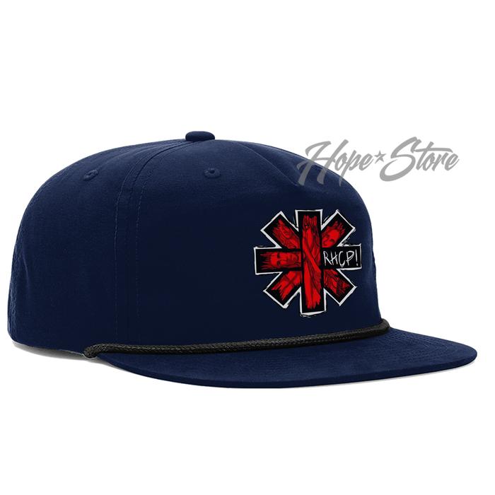 Topi Musik Vintage Rope Hat RHCP Band | Snapback Oldskool classic Logo Red Hot Chilli Peppers band