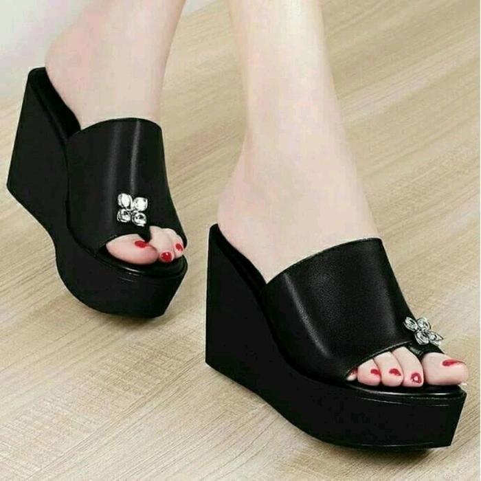 SEPATU SANDAL WANITA TERBARU WEDGES D23 elizabeth shoes Wedges heels ellora