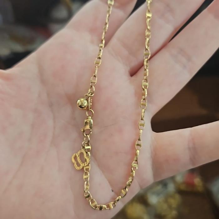 Gelang Kaki Jedar Double Layer 2 Lapis Dua Susun Emas Asli 375 Murah