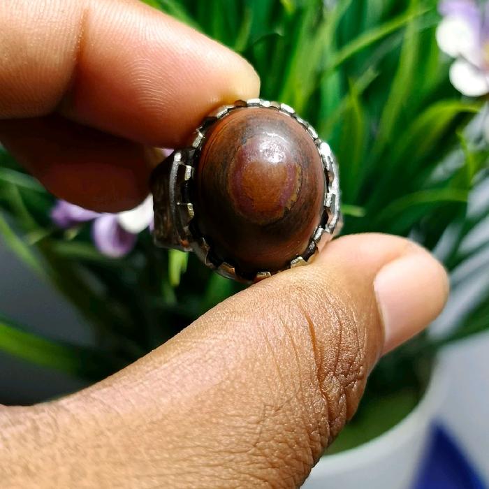 Cincin Batu Akik Puser Bumi Ati Ayam Dimensi Kantoran