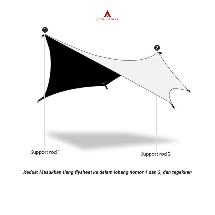 Eiger - Altitude gear Hexagonal 4x6 Flysheet Camping Waterproof Bushcraft Terpal Atap Tenda Survival