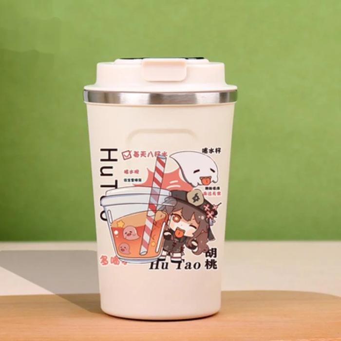 Anime Game Genshin Impact Stainless Steel Mug  Hu Tao GanYu Game Klee